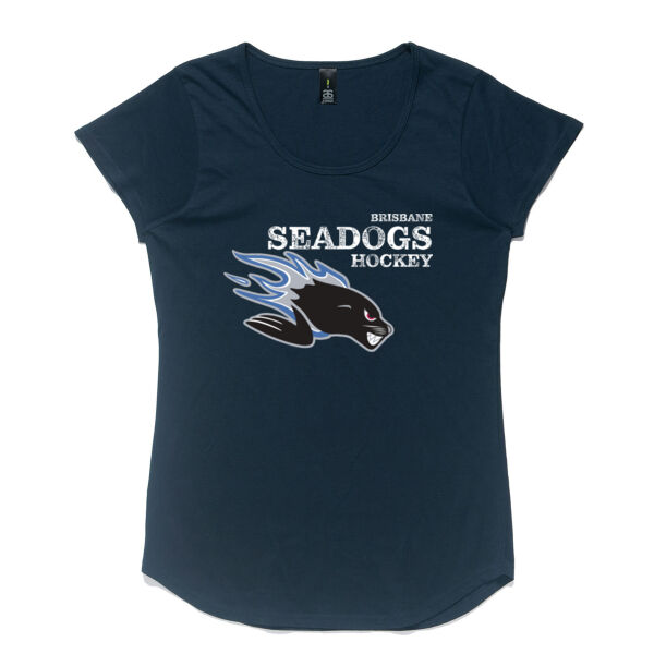 Womens Seadogs Hockey Main Logo Mali Capped Sleeve T-Shirt Thumbnail